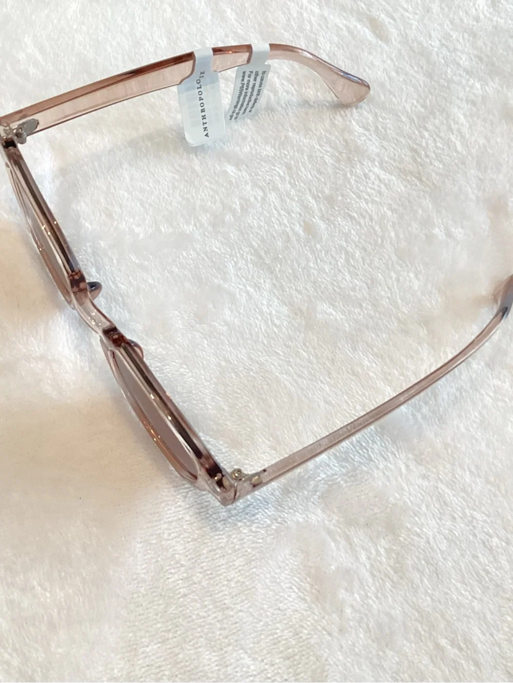 Anthropologie Round Sunglasses I-SEA Clear Taupe Plastic New